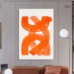 Tableau orange vibrant au design abstrait