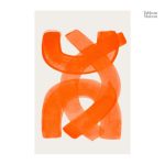 Peinture abstraite orange, ajout artistique unique