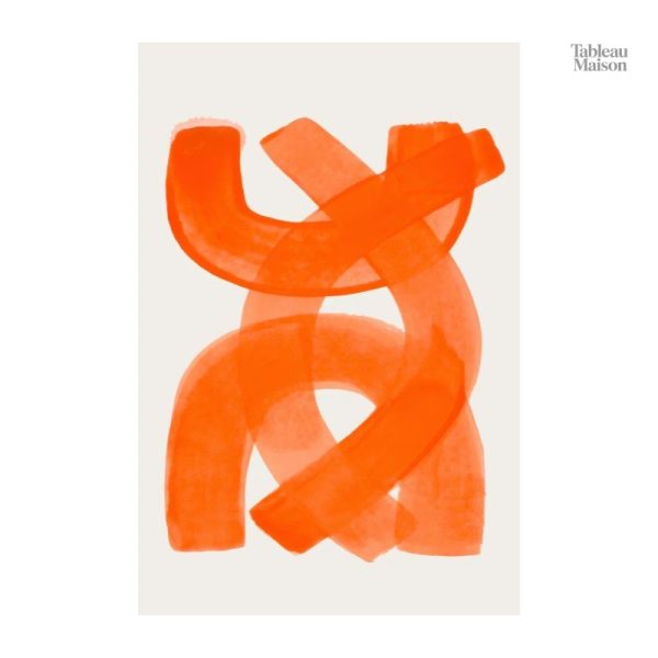 Peinture abstraite orange, ajout artistique unique