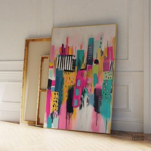 Œuvre d'art abstraite sur le thème urbain