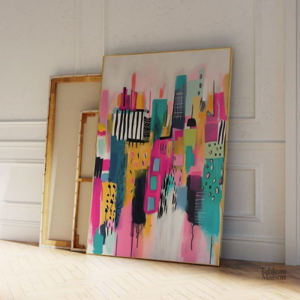 Œuvre d'art abstraite sur le thème urbain