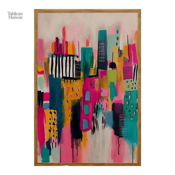 Tableau contemporain inspiré des paysages urbains