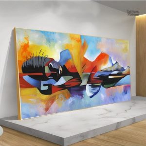 Oeuvre d'art abstrait représentant une femme africaine