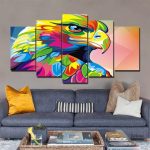 Tableau Aigle Pop Art coloré, œuvre moderne et artistique