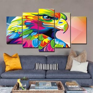 Tableau Aigle Pop Art coloré, œuvre moderne et artistique