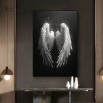 Tableau noir et blanc Ailes d'Ange