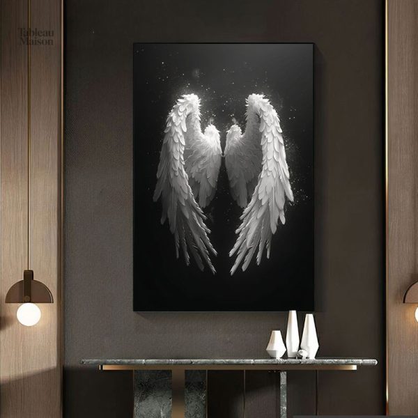 Tableau noir et blanc Ailes d'Ange