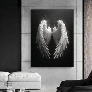 Décoration murale Ailes d'Ange en style monochrome
