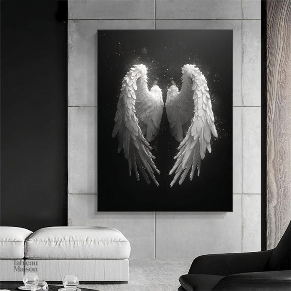 Décoration murale Ailes d'Ange en style monochrome