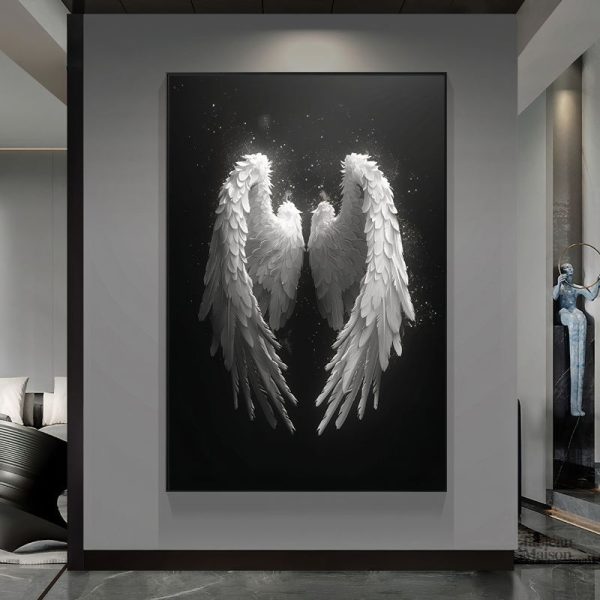 Tableau contemporain représentant des ailes d'ange
