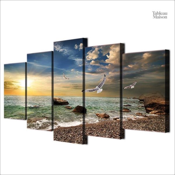 Tableau contemporain sur le thème de l'air marin et des vagues