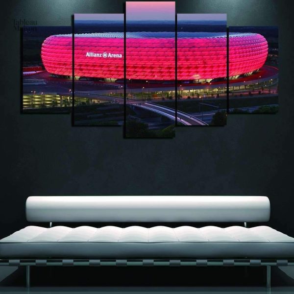 Tableau décoratif représentant l'Allianz Arena en ville