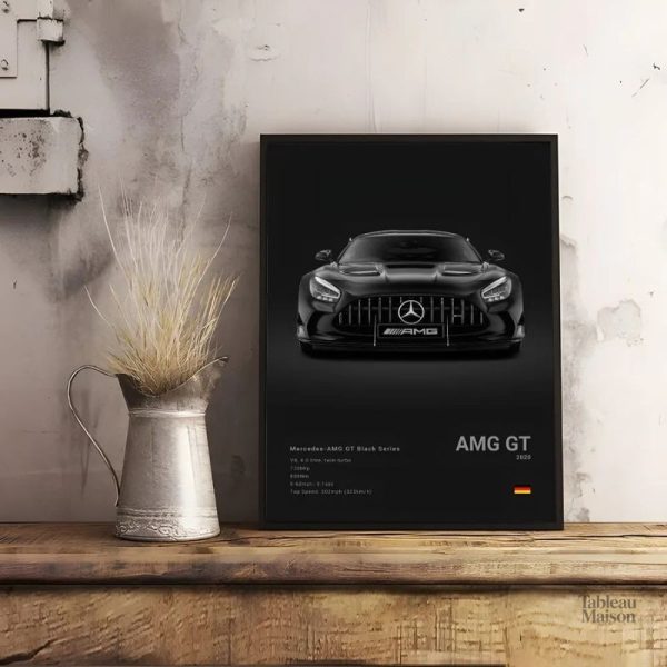 Art mural AMG GT, illustration d'une voiture de sport