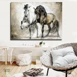 Illustration d'un cheval dans un cadre artistique ancien