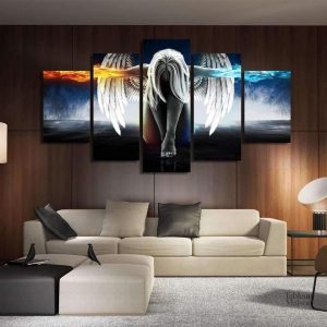 Art mural représentant un ange flamboyant