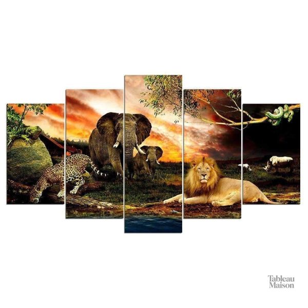 Art mural savane, illustration d’animaux sauvages