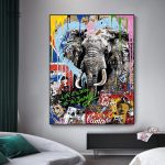 Tableau Animaux Street Art coloré et moderne