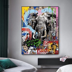 Tableau Animaux Street Art coloré et moderne