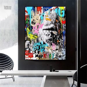 Oeuvre d'art animalière en style street art