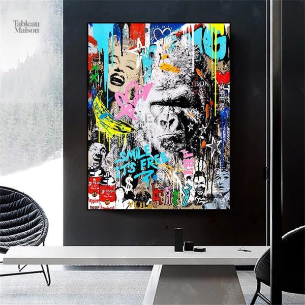 Oeuvre d'art animalière en style street art
