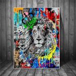 Tableau mural d'animaux urbains vibrants