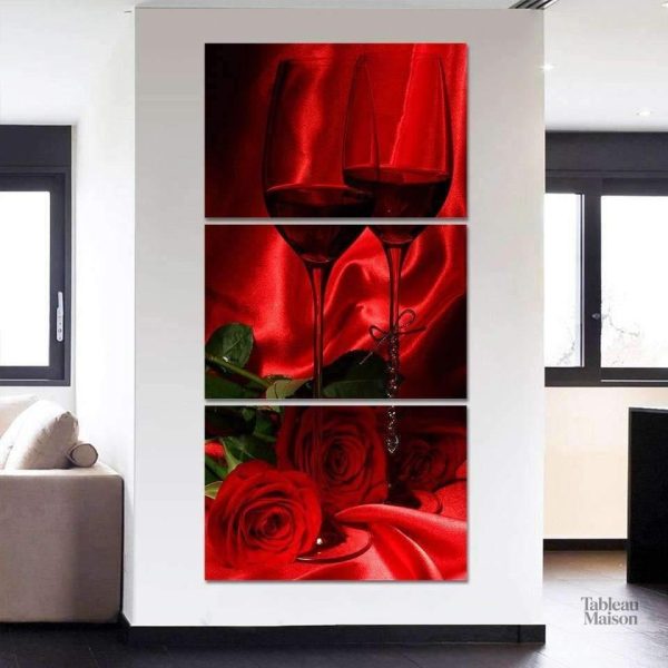 Tableau cuisine Apéritif amoureux, décor romantique pour la cuisine