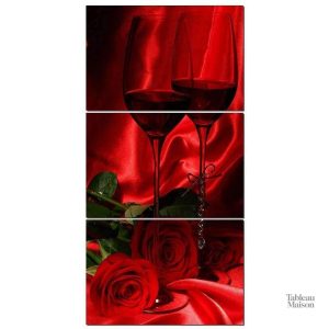 Art mural pour cuisine, tableau sur le thème de l'apéritif amoureux