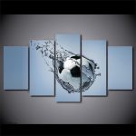 Tableau sur le thème du football avec design aquatique élégant