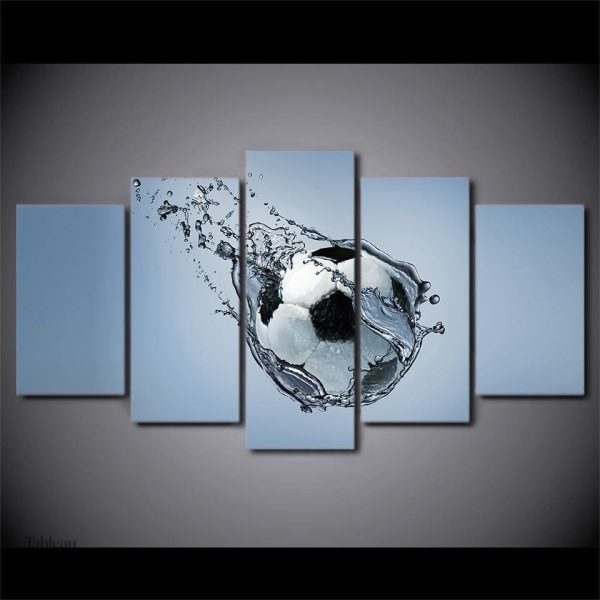 Tableau sur le thème du football avec design aquatique élégant