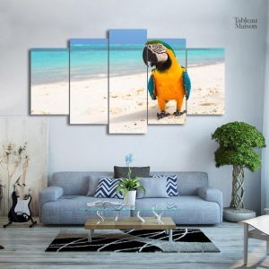 Tableau Ara sur le sable, œuvre artistique décorative