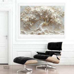 Tableau Arbre de Vie en blanc