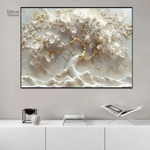 Art mural représentant un arbre stylisé