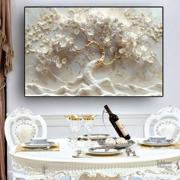 Décor moderne avec un arbre en couleur blanche