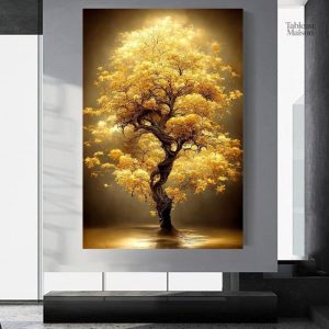 Art mural moderne représentant un arbre stylisé