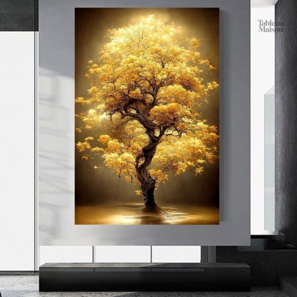 Art mural moderne représentant un arbre stylisé