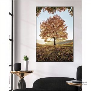 Art mural représentant un arbre aux feuilles d'automne