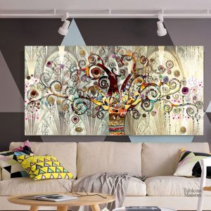 Tableau Arbre de Vie Abstrait en couleurs vives