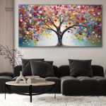 Art mural représentant un arbre de vie vibrant
