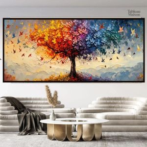 Tableau moderne sur toile, motif arbre de vie