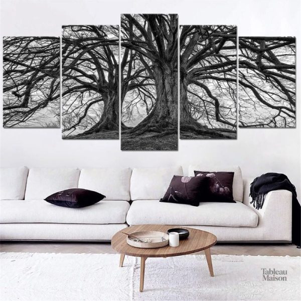Tableau Arbre de Vie Noir en décoration murale