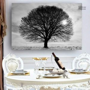 Tableau Arbre de Vie en noir et blanc