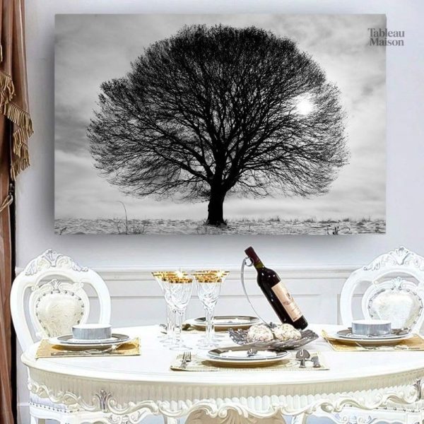 Tableau Arbre de Vie en noir et blanc