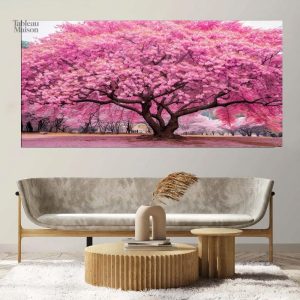 Art mural Arbre de Vie en teintes roses