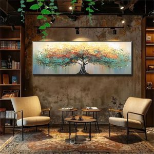 Art mural représentant un arbre de vie apaisant