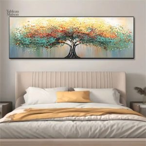 Tableau zen avec motif d'arbre de vie stylisé