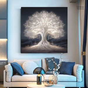 Tableau Arbre Fluorescent en art moderne