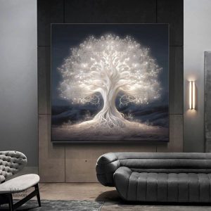 Tableau représentant un arbre de vie lumineux