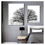 Tableau Arbre Noir et Blanc 2 Pièces