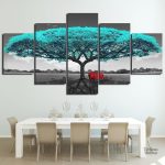 Tableau Arbre turquoise décoratif moderne