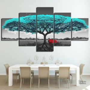 Tableau Arbre turquoise décoratif moderne